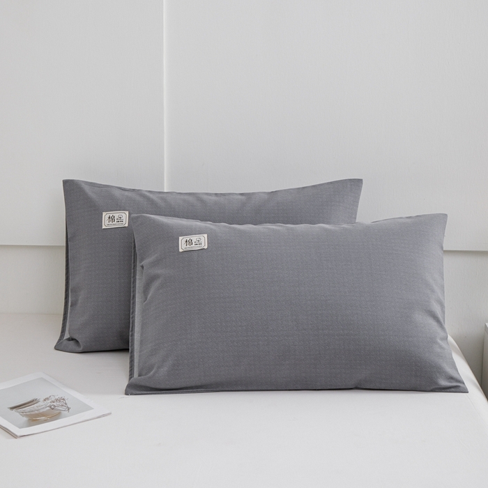 91家纺网 家纺一手货源 找家纺 （总）宝时兰 2024新款纯色单枕套全棉加厚生态喷气磨毛纯棉口袋枕套