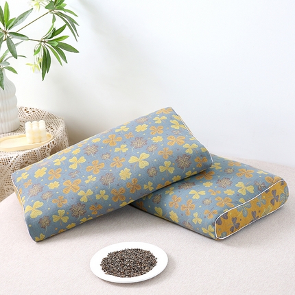 91家纺网 家纺一手货源 找家纺 梦叶草 2024新款全棉双层纱荞麦枕芯30×50cm纯棉荞麦枕头 双层纱荞麦枕-枫叶