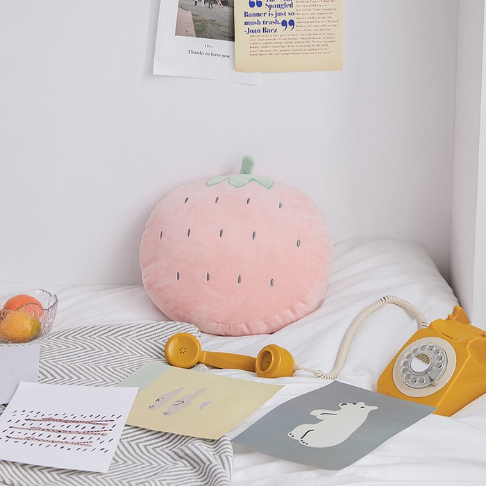 91家纺网 家纺一手货源 找家纺 （总）希诺 2024新款清新水果圆形刺绣抱枕靠垫