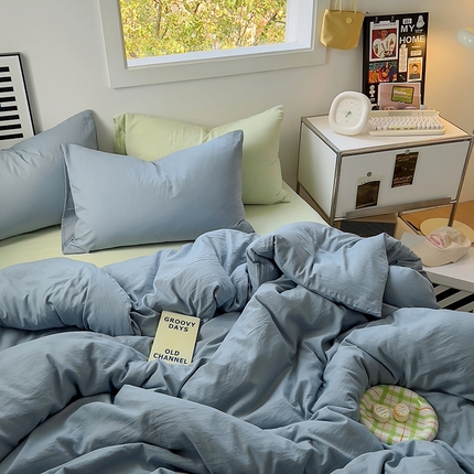 91家纺网 家纺一手货源 找家纺 （总）阿曼达 2024新款ins博主风ins奶油风简约轻奢混搭水洗m四件套