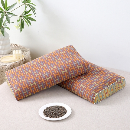 91家纺网 家纺一手货源 找家纺 梦叶草 2024新款全棉双层纱荞麦枕芯30×50cm纯棉荞麦枕头 双层纱荞麦枕-字母H