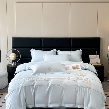 91家纺网 家纺一手货源 找家纺 （总）新印象 2024新款天丝绣花宽边工艺四件套-茉然