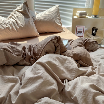 91家纺网 家纺一手货源 找家纺 （总）阿曼达 2024新款ins博主风ins奶油风简约轻奢混搭水洗m四件套