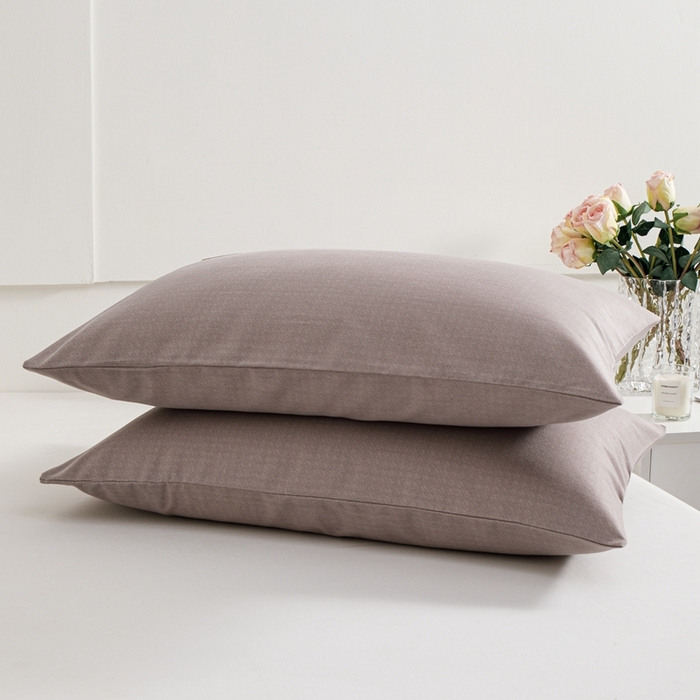 91家纺网 家纺一手货源 找家纺 宝时兰 2024新款纯色单枕套全棉加厚生态喷气磨毛纯棉口袋枕套 纯色-卡其