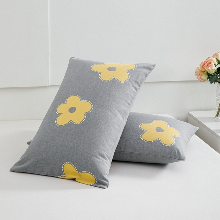 91家纺网 家纺一手货源 找家纺 宝时兰 2024新款纯色单枕套全棉加厚生态喷气磨毛纯棉口袋枕套 印花- 花密灰