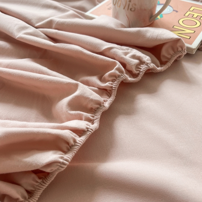 91家纺网 家纺一手货源 找家纺 米粒家纺 2024新款纯色磨毛床笠 蔷薇