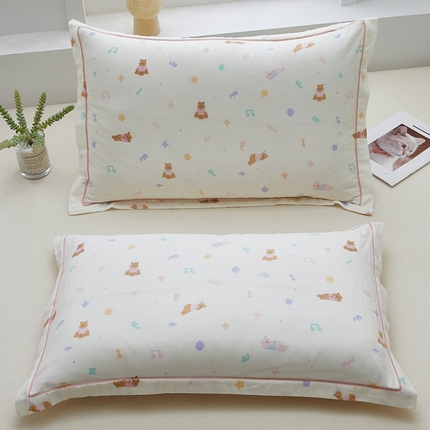 91家纺网 家纺一手货源 找家纺 （总）翎盈家纺 2024新款A类母婴级双层纱全棉枕套纯棉纱布枕套纯棉枕套