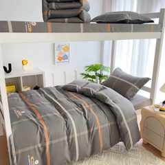 91家纺网 家纺一手货源 找家纺 优品阁 2024新款全棉磨毛学生上下铺三件套 卡罗琳