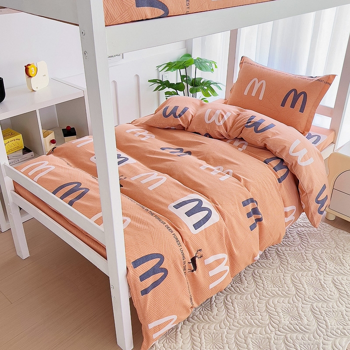 91家纺网 家纺一手货源 找家纺 优品阁 2024新款全棉磨毛学生上下铺三件套 威尔斯