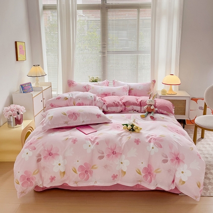 91家纺网 家纺一手货源 找家纺 总1 卡普二店 纯棉全棉四件套13070喷气床单款床笠款三件套