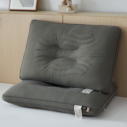 91家纺网 家纺一手货源 找家纺 乐可 2024新款金梦决明子分区枕头枕芯 深灰色