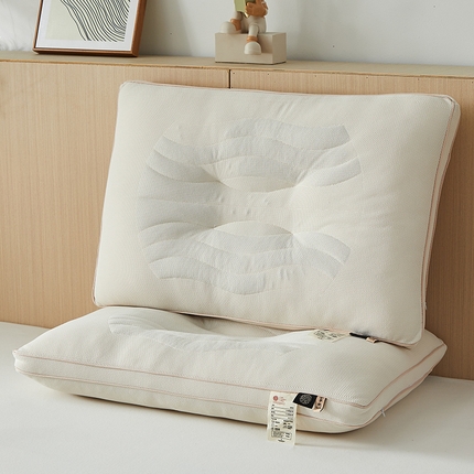 91家纺网 家纺一手货源 找家纺 乐可 2024新款金梦决明子分区枕头枕芯 米色