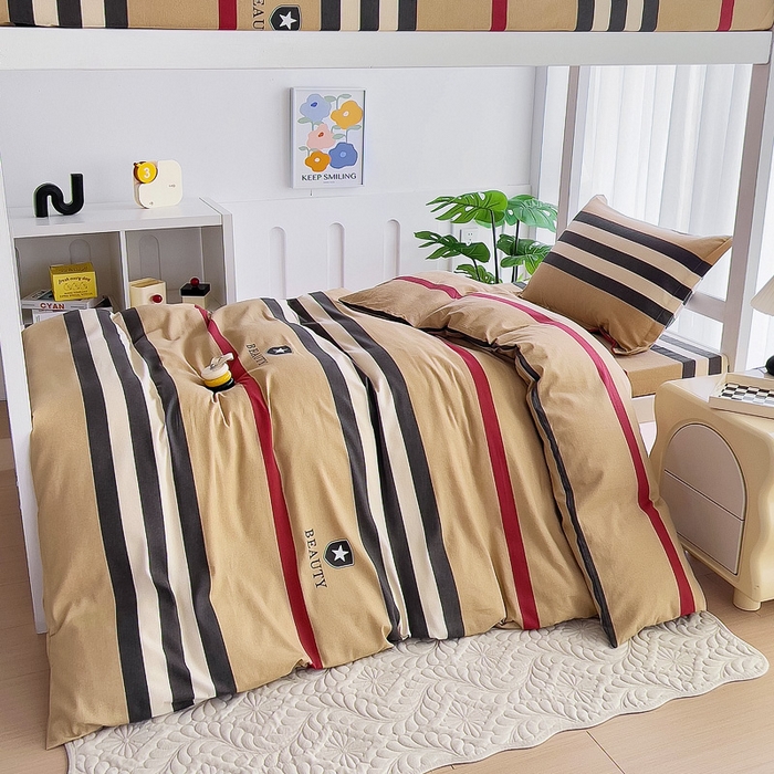 91家纺网 家纺一手货源 找家纺 优品阁 2024新款全棉磨毛学生上下铺三件套 极简主义