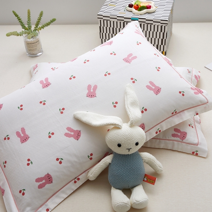 91家纺网 家纺一手货源 找家纺 （总）翎盈家纺 2024新款A类母婴级双层纱全棉枕套纯棉纱布枕套纯棉枕套