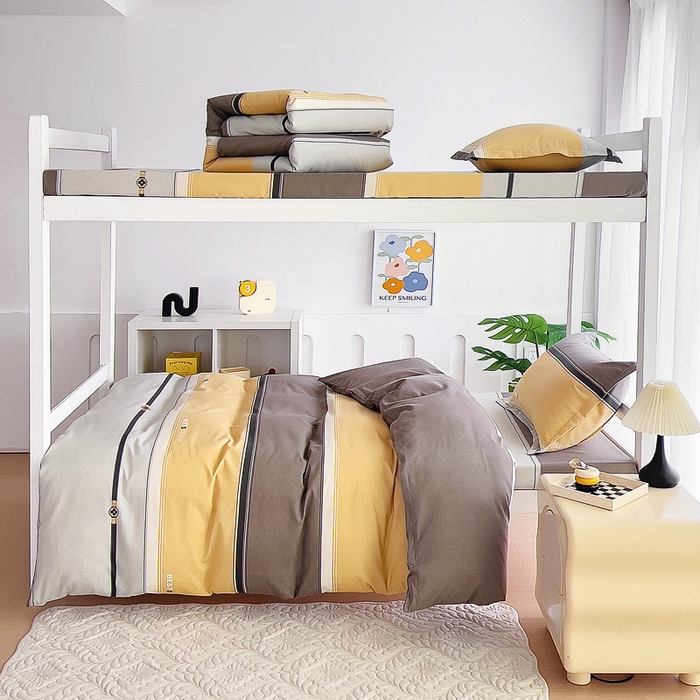 91家纺网 家纺一手货源 找家纺 优品阁 2024新款全棉磨毛学生上下铺三件套 小欢喜