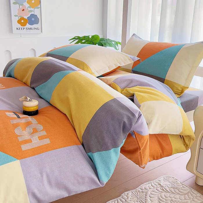 91家纺网 家纺一手货源 找家纺 优品阁 2024新款全棉磨毛学生上下铺三件套 彼斯堡