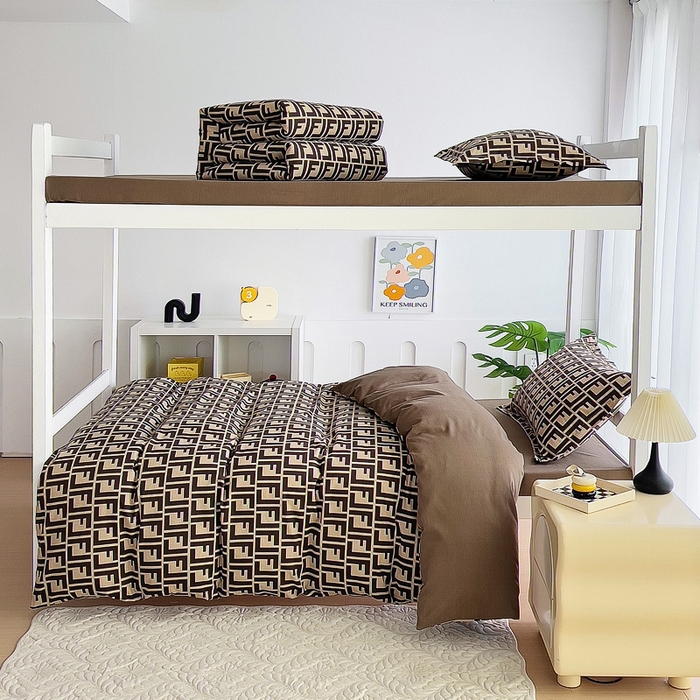 91家纺网 家纺一手货源 找家纺 优品阁 2024新款全棉磨毛学生上下铺三件套 芬迪格