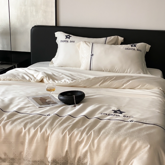 91家纺网 家纺一手货源 找家纺 MIU缪家 2024新款100支天丝棉星芒系列四件套 星芒-白