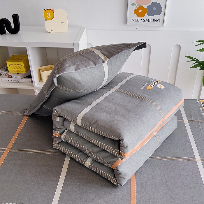 91家纺网 家纺一手货源 找家纺 优品阁 2024新款全棉磨毛学生上下铺三件套 卡罗琳