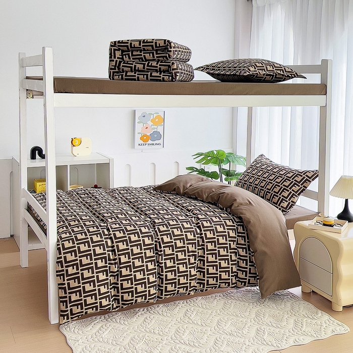 91家纺网 家纺一手货源 找家纺 优品阁 2024新款全棉磨毛学生上下铺三件套 芬迪格