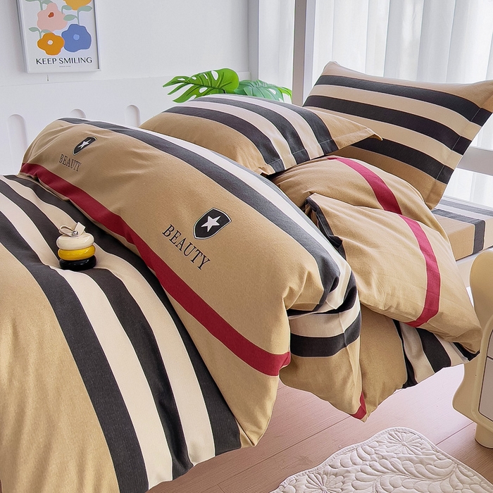 91家纺网 家纺一手货源 找家纺 优品阁 2024新款全棉磨毛学生上下铺三件套 极简主义