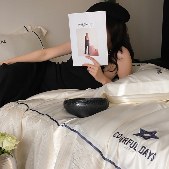 91家纺网 家纺一手货源 找家纺 MIU缪家 2024新款100支天丝棉星芒系列四件套 星芒-白