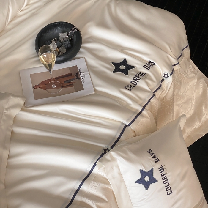 91家纺网 家纺一手货源 找家纺 MIU缪家 2024新款100支天丝棉星芒系列四件套 星芒-白