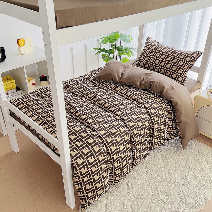 91家纺网 家纺一手货源 找家纺 优品阁 2024新款全棉磨毛学生上下铺三件套 芬迪格