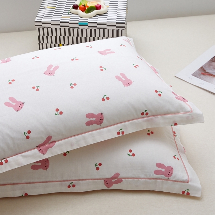 91家纺网 家纺一手货源 找家纺 （总）翎盈家纺 2024新款A类母婴级双层纱全棉枕套纯棉纱布枕套纯棉枕套