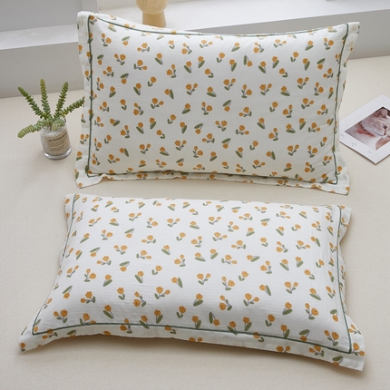 91家纺网 家纺一手货源 找家纺 （总）翎盈家纺 2024新款A类母婴级双层纱全棉枕套纯棉纱布枕套纯棉枕套