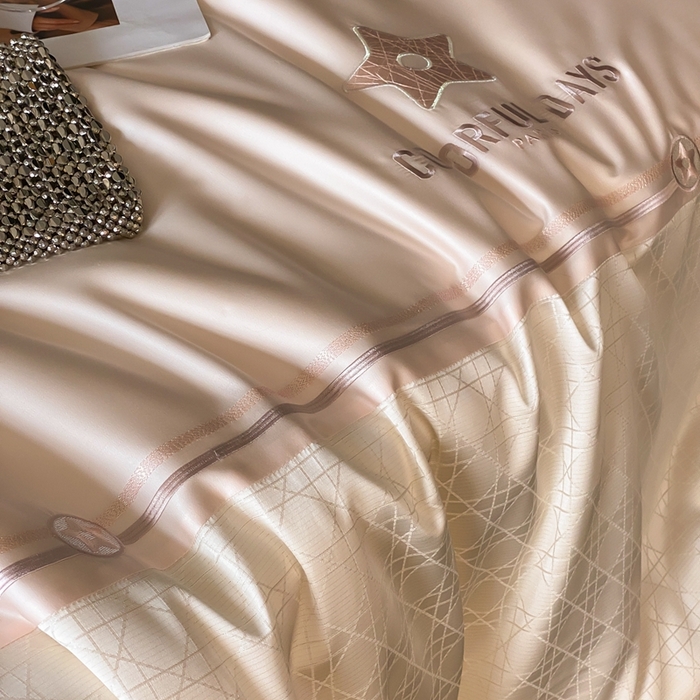 91家纺网 家纺一手货源 找家纺 MIU缪家 2024新款100支天丝棉星芒系列四件套 星芒-粉