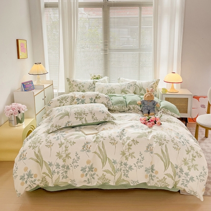 91家纺网 家纺一手货源 找家纺 总1 卡普二店 纯棉全棉四件套13070喷气床单款床笠款三件套