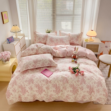 91家纺网 家纺一手货源 找家纺 总1 卡普二店 纯棉全棉四件套13070喷气床单款床笠款三件套