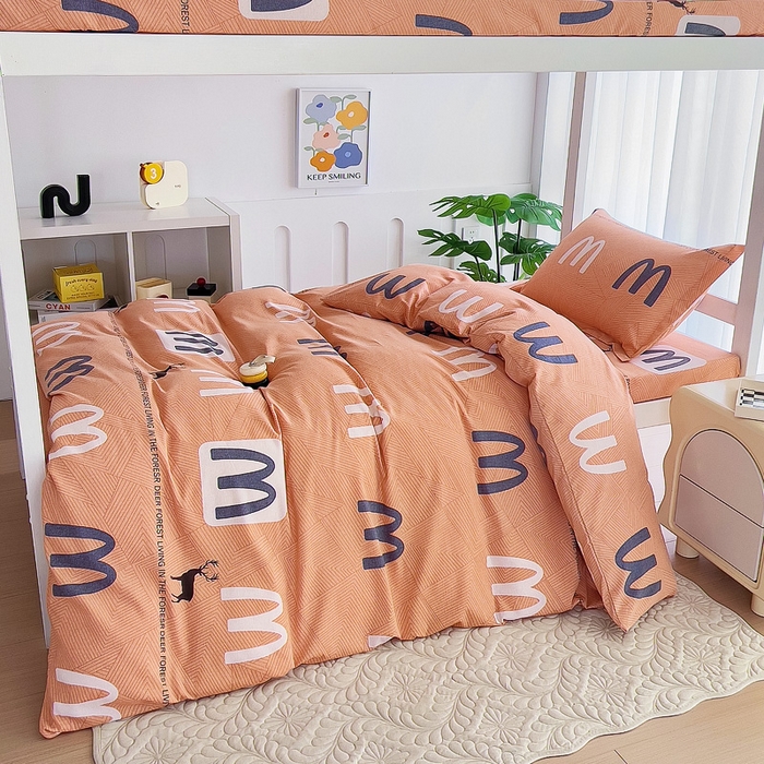 91家纺网 家纺一手货源 找家纺 优品阁 2024新款全棉磨毛学生上下铺三件套 威尔斯