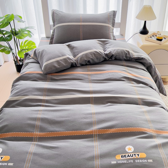 91家纺网 家纺一手货源 找家纺 优品阁 2024新款全棉磨毛学生上下铺三件套 卡罗琳