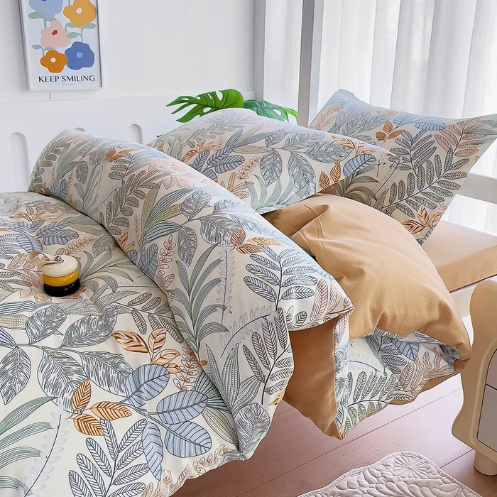 91家纺网 家纺一手货源 找家纺 优品阁 2024新款全棉磨毛学生上下铺三件套 清风恋影