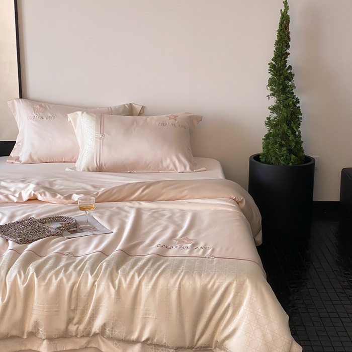 91家纺网 家纺一手货源 找家纺 MIU缪家 2024新款100支天丝棉星芒系列四件套 星芒-粉