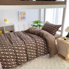 91家纺网 家纺一手货源 找家纺 优品阁 2024新款全棉磨毛学生上下铺三件套 芬迪格