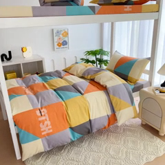 91家纺网 家纺一手货源 找家纺 优品阁 2024新款全棉磨毛学生上下铺三件套 彼斯堡