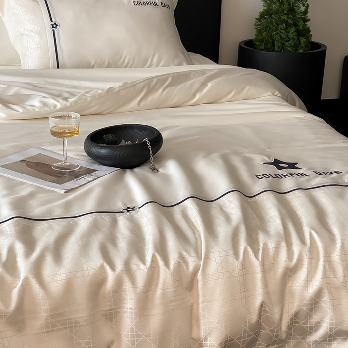 91家纺网 家纺一手货源 找家纺 MIU缪家 2024新款100支天丝棉星芒系列四件套 星芒-白