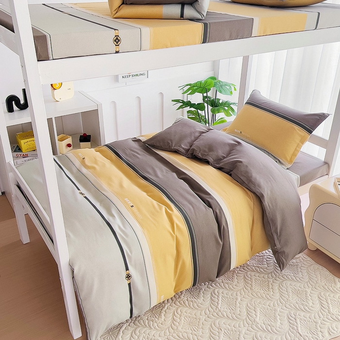 91家纺网 家纺一手货源 找家纺 优品阁 2024新款全棉磨毛学生上下铺三件套 小欢喜