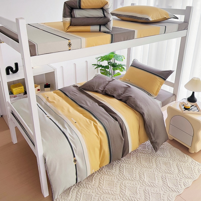 91家纺网 家纺一手货源 找家纺 优品阁 2024新款全棉磨毛学生上下铺三件套 小欢喜