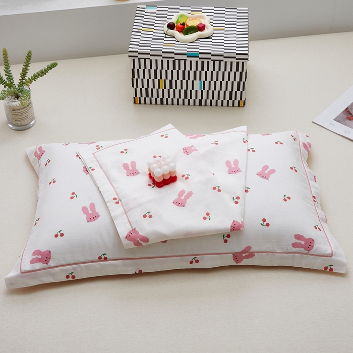 91家纺网 家纺一手货源 找家纺 （总）翎盈家纺 2024新款A类母婴级双层纱全棉枕套纯棉纱布枕套纯棉枕套