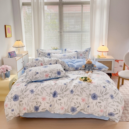 91家纺网 家纺一手货源 找家纺 总1 卡普二店 纯棉全棉四件套13070喷气床单款床笠款三件套