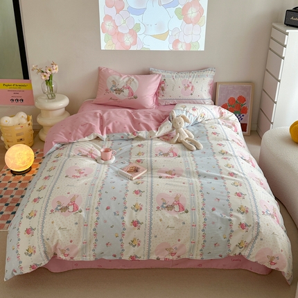 91家纺网 家纺一手货源 找家纺 （总）乐童家纺 2024新款13372纯棉数码印花四件套-第二波