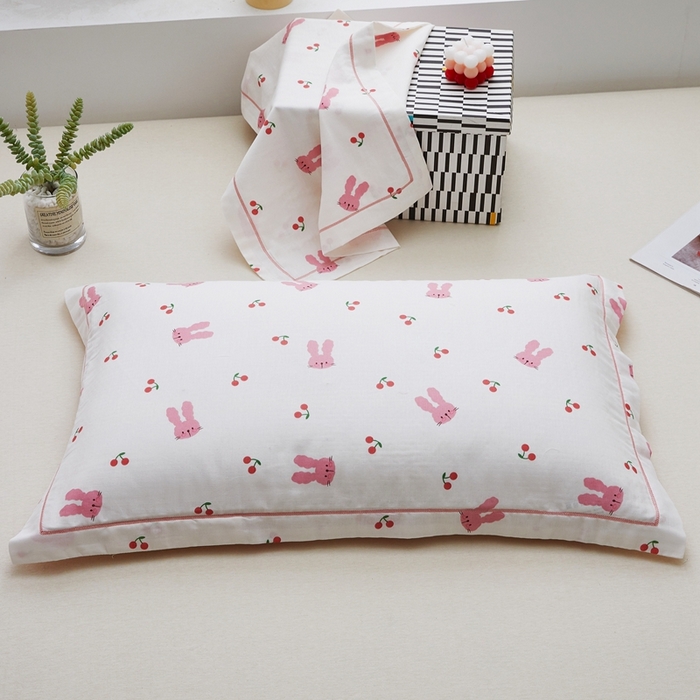 91家纺网 家纺一手货源 找家纺 （总）翎盈家纺 2024新款A类母婴级双层纱全棉枕套纯棉纱布枕套纯棉枕套