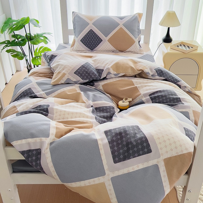 91家纺网 家纺一手货源 找家纺 优品阁 2024新款全棉磨毛学生上下铺三件套 克洛因