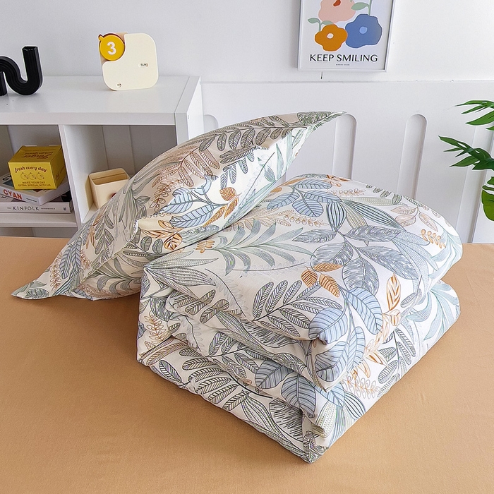 91家纺网 家纺一手货源 找家纺 优品阁 2024新款全棉磨毛学生上下铺三件套 清风恋影