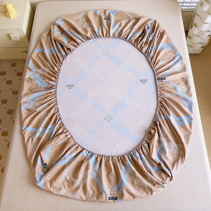 91家纺网 家纺一手货源 找家纺 优品阁 2024新款全棉磨毛四件套单品系列-单床笠 浓情摩卡