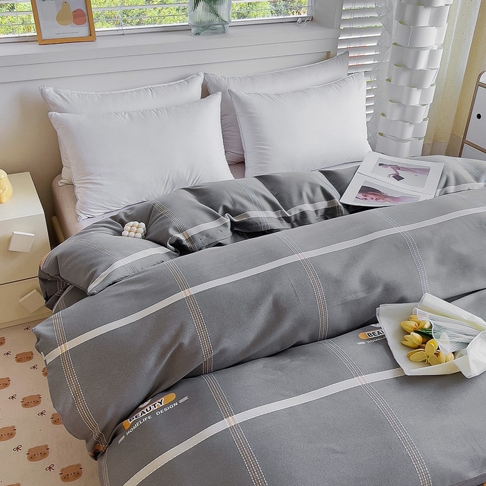 91家纺网 家纺一手货源 找家纺 优品阁 2024新款全棉磨毛四件套单品系列-单被套 卡罗琳